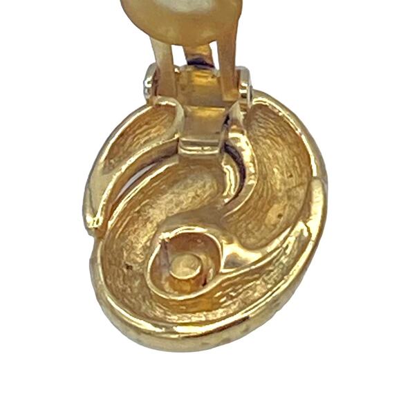 Authentic Christian Dior Gold-Tone Clip-On Earrings - Picture 9 of 9